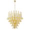 Murano Glass Petal Suspension Lamp in Amber & White Color, Italy, 1990s 1