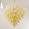 Murano Glass Petal Suspension Lamp in Amber & White Color, Italy, 1990s 4