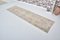 Vintage Natural Pale Hand Knotted Hallway Runner 2