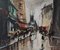 Bernard Lignon, Rue de marché animée par jour de pluie, Oil on Canvas, Framed 1