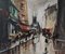 Bernard Lignon, Rue de marché animée par jour de pluie, Oil on Canvas, Framed, Image 1
