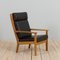 Oak & Black Leather Armchair Ge 265 by Hans J. Wegner for Getama, Denmark, 1970s, Image 3