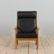 Oak & Black Leather Armchair Ge 265 by Hans J. Wegner for Getama, Denmark, 1970s, Image 4