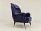 Swedish High-Back Armchair in Velour, 1960s, Image 1
