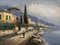 Pietro Toretti, Route côtière sud avec cèdres et pins, Olio su tela, Con cornice, Immagine 1