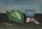 Luigi Venturi, Nature morte au navets et choux, 1958, Oil on Wood, Framed 1