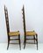 Italienische Stühle aus Chiavari aus Holz mit hoher Treppe, Paolo Buffa zugeschrieben, 1950er, 2er Set 4