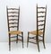 Italian Chairs in Wooden Chiavari with High-Staircase Back attributed to Paolo Buffa, 1950s, Set of 2 1