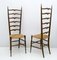 Italienische Stühle aus Chiavari aus Holz mit hoher Treppe, Paolo Buffa zugeschrieben, 1950er, 2er Set 1