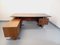 Large Vintage Scandinavian Style Executive Corner Desk in Teak, Chromed Metal, Smoked Glass and Stone from Voko, 1970s 26