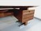 Large Vintage Scandinavian Style Executive Corner Desk in Teak, Chromed Metal, Smoked Glass and Stone from Voko, 1970s 16