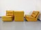 Sillas vintage de cuero amarillo mostaza de Roche Bobois, años 70. Juego de 3, Imagen 17