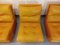 Sillas vintage de cuero amarillo mostaza de Roche Bobois, años 70. Juego de 3, Imagen 10
