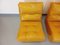 Sillas vintage de cuero amarillo mostaza de Roche Bobois, años 70. Juego de 3, Imagen 13