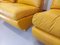 Sillas vintage de cuero amarillo mostaza de Roche Bobois, años 70. Juego de 3, Imagen 7