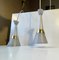 Mid-Century Italian Glass & Brass Pendant Lights attributed to Stilnovo, 1950s, Set of 2 11