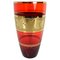 Ruby Glass Vase with Gold Ornament attributed to Jan Gabrhel, 1960s 1