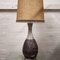 Vintage Textured Ceramic Lamp with Fabric Shade, 1960s, Image 3