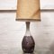Vintage Textured Ceramic Lamp with Fabric Shade, 1960s 4