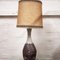Vintage Textured Ceramic Lamp with Fabric Shade, 1960s, Image 5