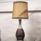 Vintage Textured Ceramic Lamp with Fabric Shade, 1960s, Image 9