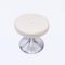 Vintage Space Age Stool with Chrome Base & White Vinyl Top, 1970s 3