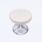 Vintage Space Age Stool with Chrome Base & White Vinyl Top, 1970s, Image 3