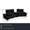 Arion Leather 4-Seater Black Sofa 2