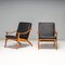 Lean Back Armchairs in Black Leather by Arne Hovmand-Olsen, Set of 2, Image 3