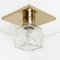 Square Glass & Brass Ceiling Light attributed to J.T. Kalmar, Austria, 1960s 2