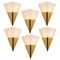 Pyramid Milk Glass & Brass Wall Light attributed to Glashütte Limburg, 1970s 1