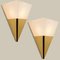 Pyramid Milk Glass & Brass Wall Light attributed to Glashütte Limburg, 1970s, Image 6