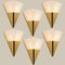 Pyramid Milk Glass & Brass Wall Light attributed to Glashütte Limburg, 1970s, Image 2