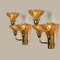 Flower Glass and Brass Wall Sconce from Hille, Germany, 1960s 4