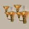 Flower Glass and Brass Wall Sconce from Hille, Germany, 1960s, Image 4