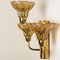 Flower Glass and Brass Wall Sconce from Hille, Germany, 1960s 3