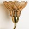 Flower Glass and Brass Wall Sconce from Hille, Germany, 1960s 5