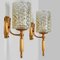 Textured Glass & Brass Wall Light, Germany, 1960s, Image 2