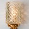 Textured Glass & Brass Wall Light, Germany, 1960s 8