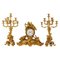Gilt Bronze Mantel Clock and Candelabras by Henri Picard, Late 19th Century, Set of 3 1