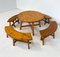 Mid-Century Modern Brutalist Dining Set in Fir, 1950s, Set of 5, Image 4