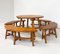 Mid-Century Modern Brutalist Dining Set in Fir, 1950s, Set of 5, Image 2