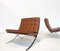 Brown Leather Barcelona Chairs by Mies Van Der Rohe for Knoll, 1970, Set of 2 5