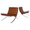 Brown Leather Barcelona Chairs by Mies Van Der Rohe for Knoll, 1970, Set of 2 1