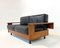 Mid-Century Modern Italian Sofa in Black Leather and Wood, 1960s 9