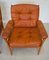 Vintage Swedish Cognac Leather Lounge Chairs from Gote Mobler, Set of 2 9
