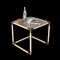 Brass & Cream Enameled Metal Square Coffee Table from Tommaso Barbi, Italy, 1970s 19