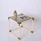Brass & Cream Enameled Metal Square Coffee Table from Tommaso Barbi, Italy, 1970s 16