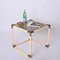 Brass & Cream Enameled Metal Square Coffee Table from Tommaso Barbi, Italy, 1970s 18