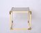 Brass & Cream Enameled Metal Square Coffee Table from Tommaso Barbi, Italy, 1970s 12